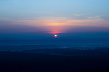 Landscape morning sun and mountain view of the day