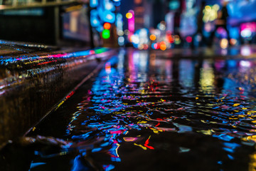 City lights and running water