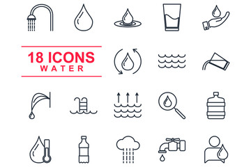 Water Set icon template color editable. Water pack symbol vector sign isolated on white background illustration for graphic and web design.