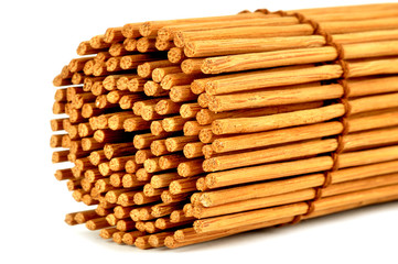 Roll of bamboo curtain