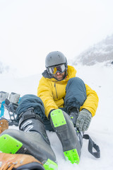 Fototapeta na wymiar Free rider enjoying the snow