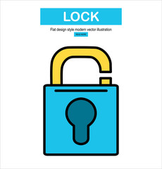 Lock Icon in trendy flat style isolated on grey background. Security symbol for your web site design, logo, app, UI. Vector illustration