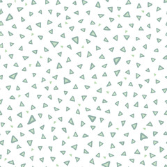 Seamless abstract hand drawn triangle pattern with hand painted irregular green outline shape in wavy movement. Graphic and modern design for scrapbooking, stationary, fashion and packaging design.