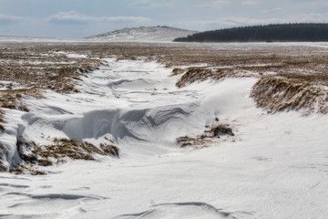 snow on bodmin moor