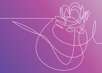 Flower lotus continuous line vector illustration