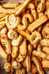 Home made cookies in the kitchen ready to eat