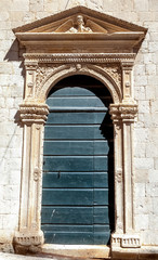 Obraz premium the old door of the Church, the fortress of Dubrovnik, Croatia
