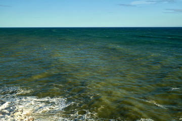 Waves sea coast beach storm.