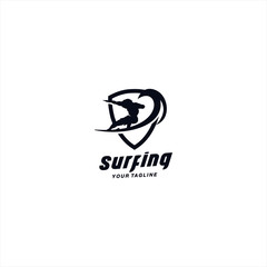 Surfing logo design template inspiration