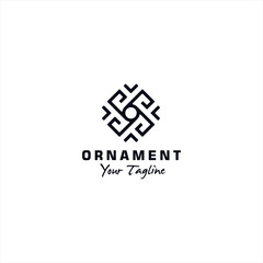 Geometric ornament logo design template