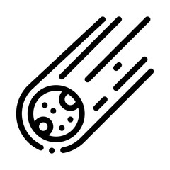 Falling Meteorite Sphere Icon Vector. Outline Falling Meteorite Sphere Sign. Isolated Contour Symbol Illustration