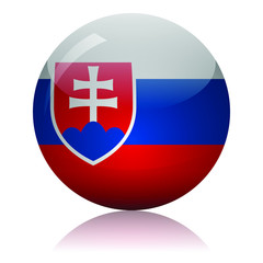 Slovakia's flag glass icon vector illustration