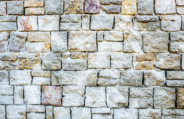Stone texture background. Wall outdoors.
