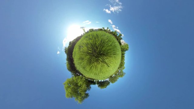 Boseong, South Korea 18 July 2019: Daehandawon. Little planet view in forest..