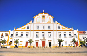 Facade of cathedral of Portimao old town