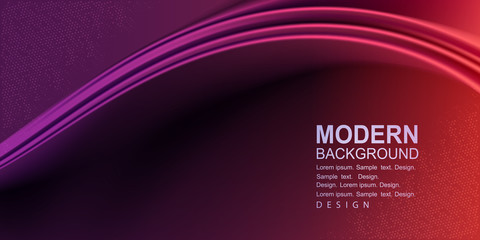 Dark purple background with light flowing stripes in the shape of an arch