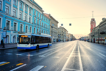 Plakat Nevsky Prospect Street in St. Petersburg, Russia