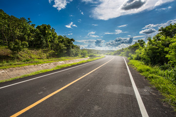 open road.empty asphalt highway and nature landscape. highland road and forest.