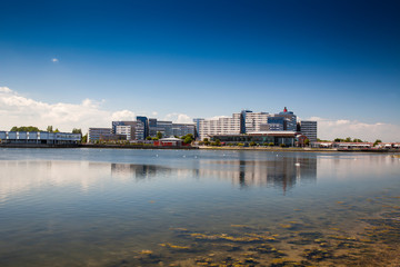 Naklejka premium View over the lake on the Baltic Sea Ferienpark Heiligenhafen, Germany, Europe