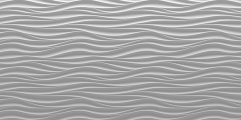 Abstract white waves 3d render background