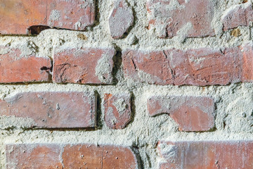 Old wall of red brick, background texture