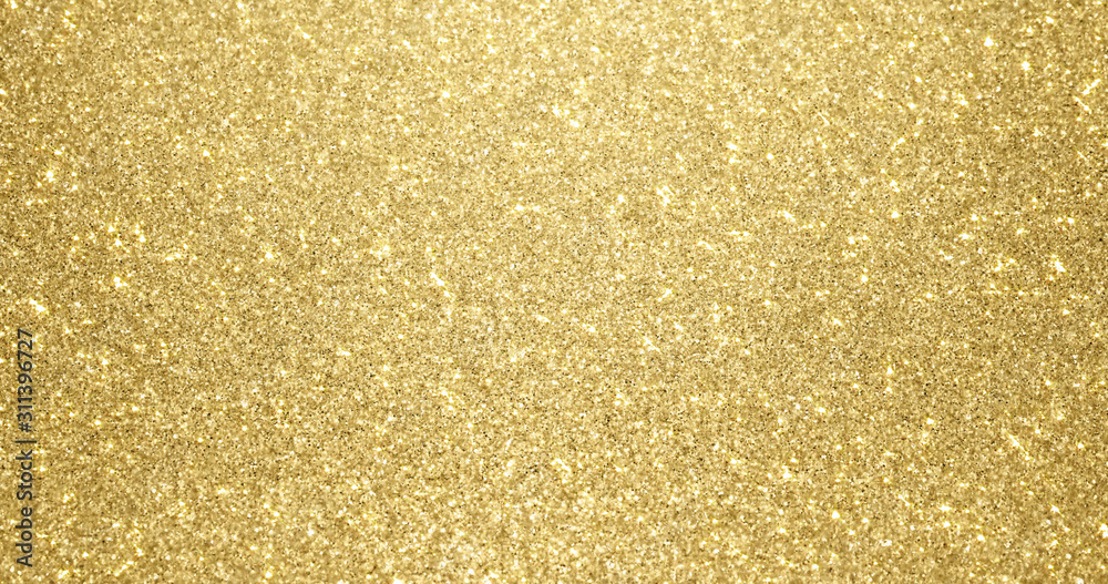 Aufkleber gold glitter background with sparkling texture. golden shimmering light, stars sequins sparks and gl
