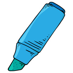 Marker icon. Highlighter. Vector illustration of a highlighter, a marker. Hand drawn felt-tip pen.