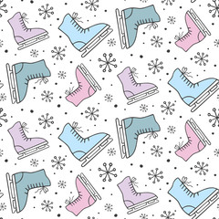 Seamless pattern with figure skates.