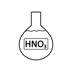 Laboratory glass with nitric acid.