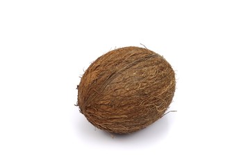 Macro detail of coconut with fibers on top