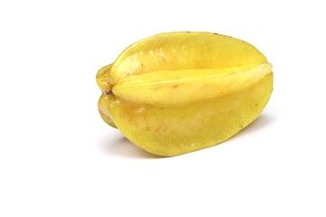 Yellow karambola isolated on white background