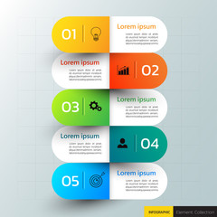 Infographics design template,3D Business concept with 5 steps or options, can be used for workflow layout, diagram, annual report, web design.Creative banner,label vector.