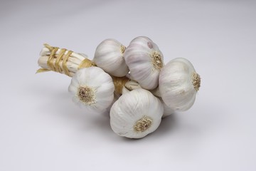 nice garlic bundle isolated on white background