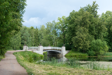 Fototapeta na wymiar bridge in Pavlovsk Park near St. Petersburg