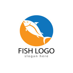Fish logo template. Creative vector symbol