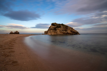 Beautiful rock formation at beach in Şile, Turkey