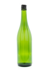 Green bottle on a white background