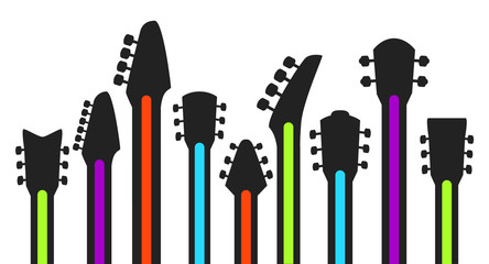 Vector colorful guitar headstock design. To see the other vector guitar illustrations , please check Guitars collection.