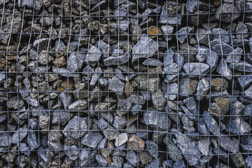 Wall made of grey stones