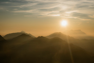 Sunset in the mountains