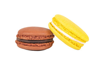 Brown and yellow macaroon