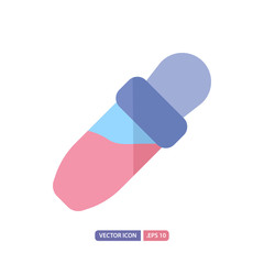 eyedropper icon in flat style. Vector logo design template. Modern design icon, symbol, logo and illustration. Vector graphics illustration and editable stroke. Isolated on white background.