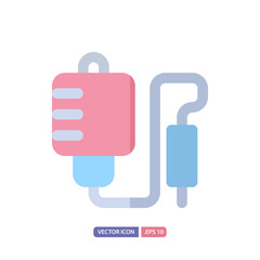 blood transfusion icon in flat style. Vector logo design template. Modern design icon, symbol, logo and illustration. Vector graphics illustration and editable stroke. Isolated on white background.