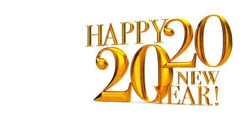 2020 New Year isolated on Background. 3d Illustration