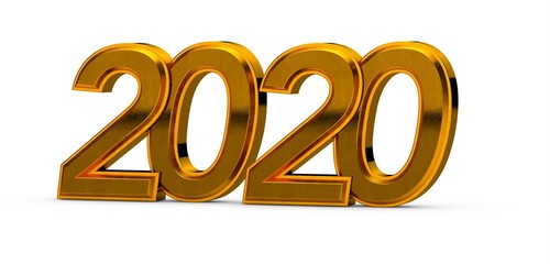 2020 New Year isolated on Background. 3d Illustration