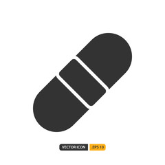 capsule icon in filled style. Vector logo design template. Modern design icon, symbol, logo and illustration. Vector graphics illustration and editable stroke. Isolated on white background.