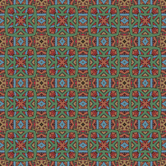 Seamless geometric pattern. Abstract color repeating texture. Bright unique ornament. Template for printing on Wallpaper, packaging, banners, invitations, business cards, fabric printing