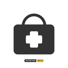 medical kit icon in filled style. Vector logo design template. Modern design icon, symbol, logo and illustration. Vector graphics illustration and editable stroke. Isolated on white background.
