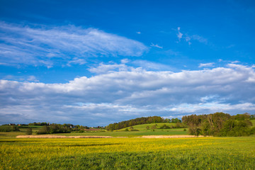 Spring rural landscape Bavaria Germany