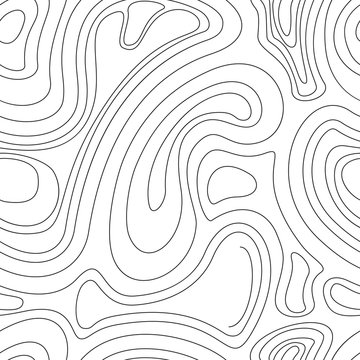 Seamless black vector texture smooth lines and circles. Blank fo